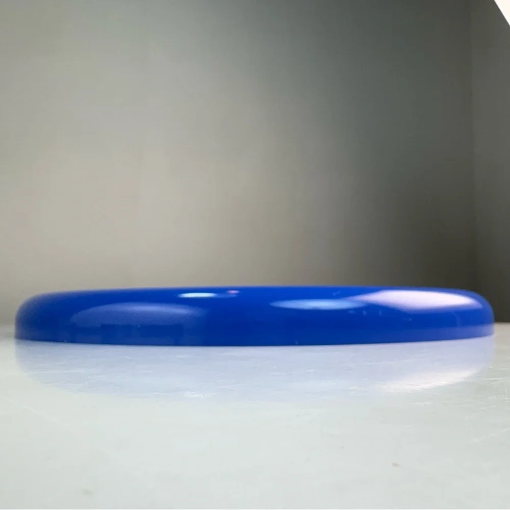 Vintage 12.25” Circle Blue Plastic Wall Mirror Space Age 80s 90s Post Modern